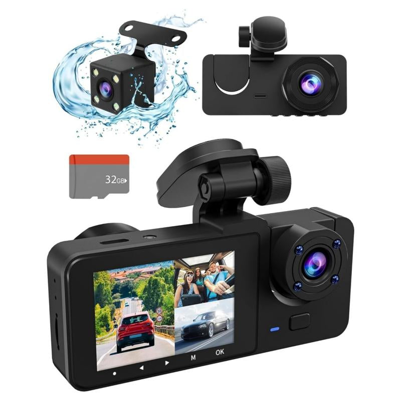 Dash Camera for Cars,4K Full UHD Car Camera Front Rear with Free 32GB SD Card,Dashcams for Cars with Night Vision,24 Hours Parking Mode,Wdr,G-Sensor,Motion Detection, Professional Direct