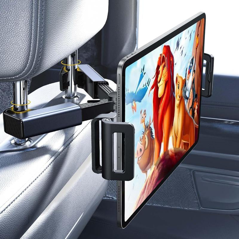 LISEN Tablet Holder for Car Headrest, Back Seat Mount for Ipad, Fits 4.7-12.9" Devices, Foldable, Easy Installation, Travel Accessory Stand Smartphone