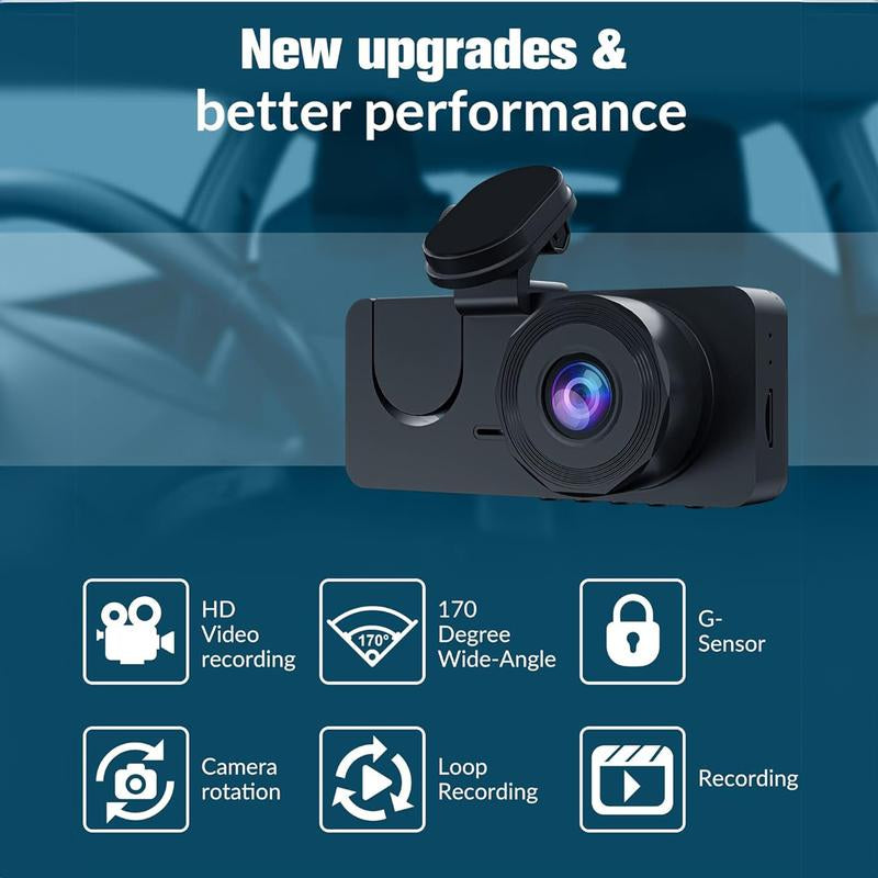 Dash Camera for Cars,4K Full UHD Car Camera Front Rear with Free 32GB SD Card,Dashcams for Cars with Night Vision,24 Hours Parking Mode,Wdr,G-Sensor,Motion Detection, Professional Direct