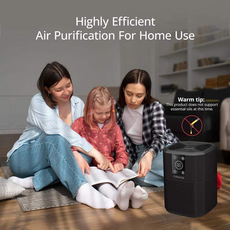 Cobectal Pureserene HEPA Air Purifier Kit (2-Pack), Medical Grade Filtration with H13 True HEPA Filter, Effective Indoor Air Purifier, Black, Activated Carbon Removes Odors, Secondhand Smoke, Germs